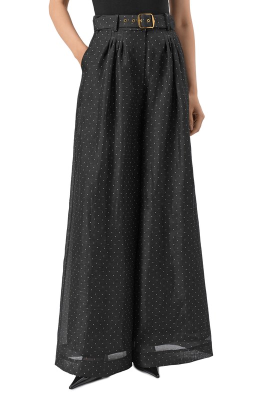 Брюки изо льна и шелка Zimmermann 5526PF253 Чёрный  5526PF253 Фото 3