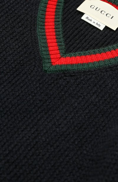 Кашемировый пуловер с контрастной отделкой GUCCI, арт. 431991/X5E23, фото 3