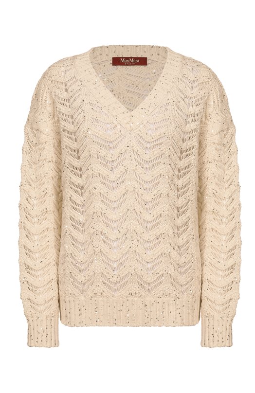 Хлопковый свитер Max Mara Studio MSTFELIN0 Бежевый MSTFELIN0