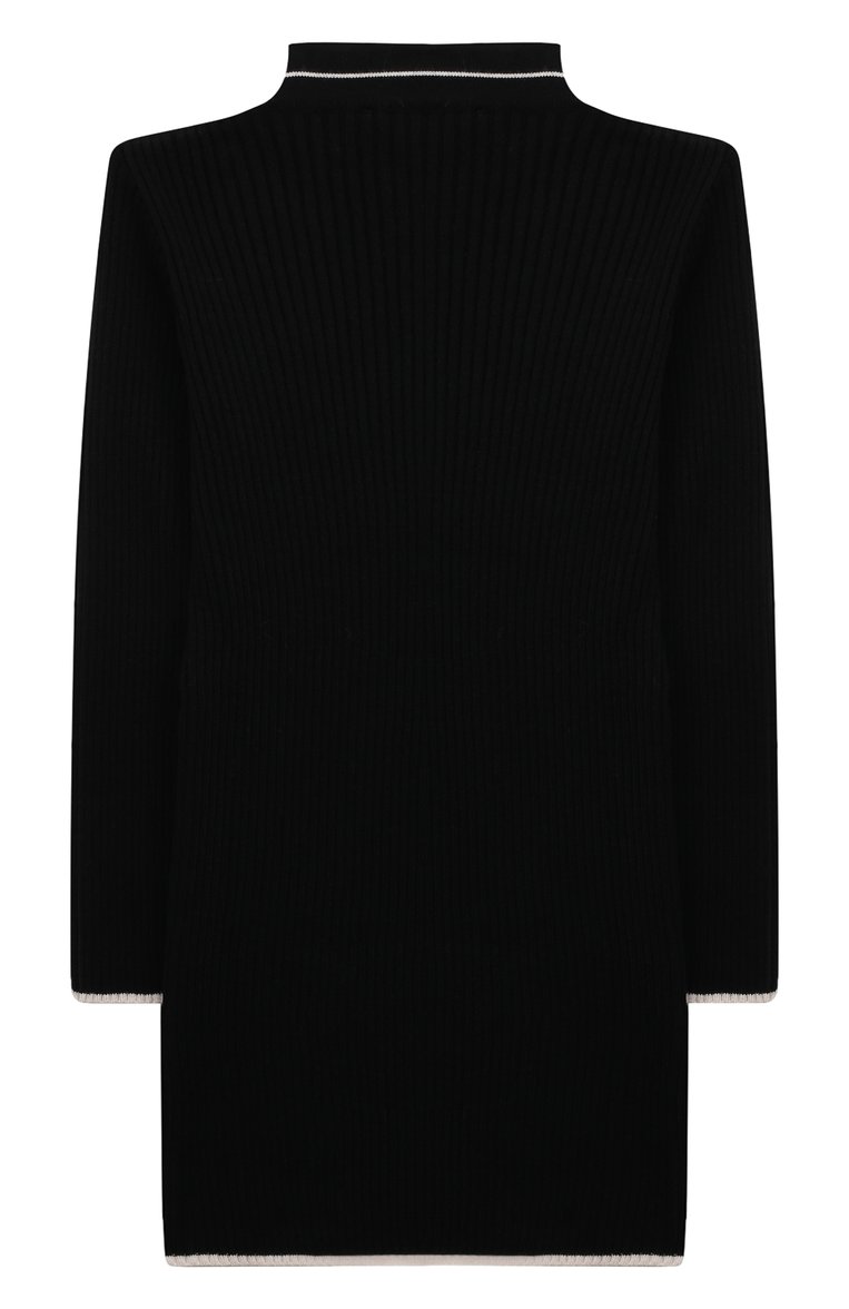 Детское платье MSGM KIDS черного цвета, арт. MS029201 | Фото 2 (Рукава: Длинные; Материал внешний: Вискоза; Случай: Повседневный; Девочки Кросс-КТ: Платье-одежда; Ростовка одежда: 10 - 11 лет | 140 - 146см, 12 лет | 152 см)