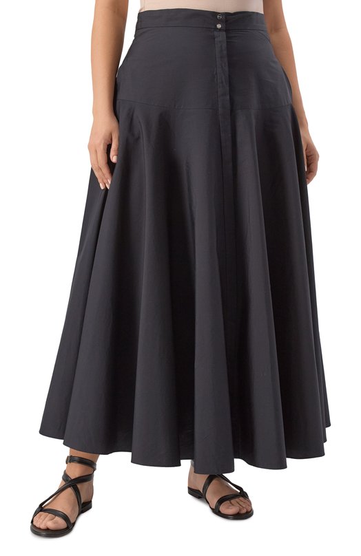 Хлопковая юбка Max Mara Studio 0XIRIA Чёрный  0XIRIA Фото 3