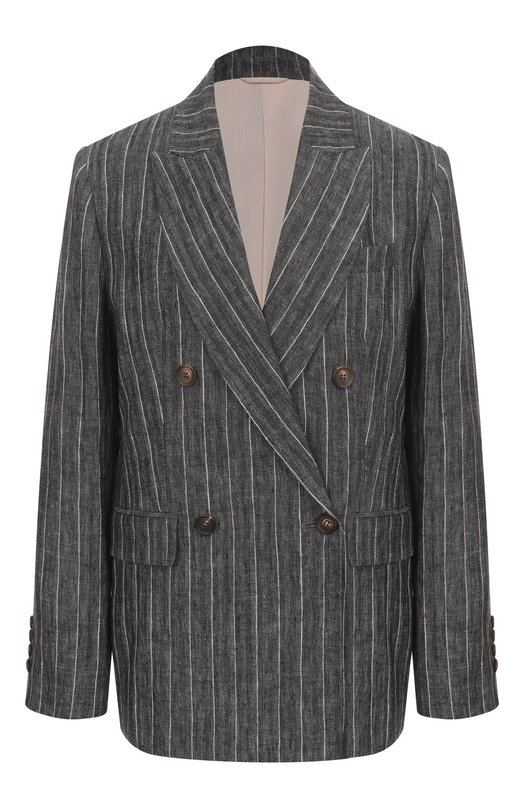 Льняной жакет Brunello Cucinelli MH5427086 Серый MH5427086