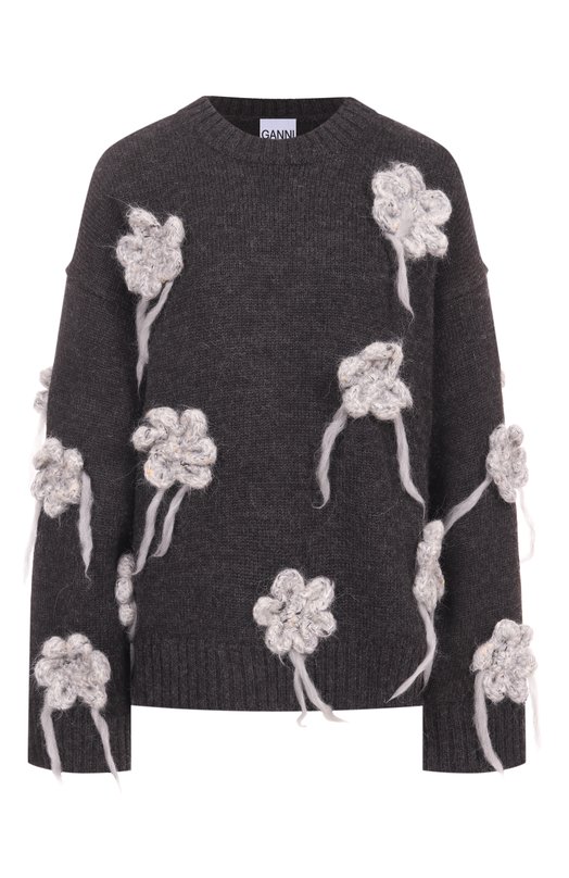Шерстяной свитер Ganni K2624 Серый K2624