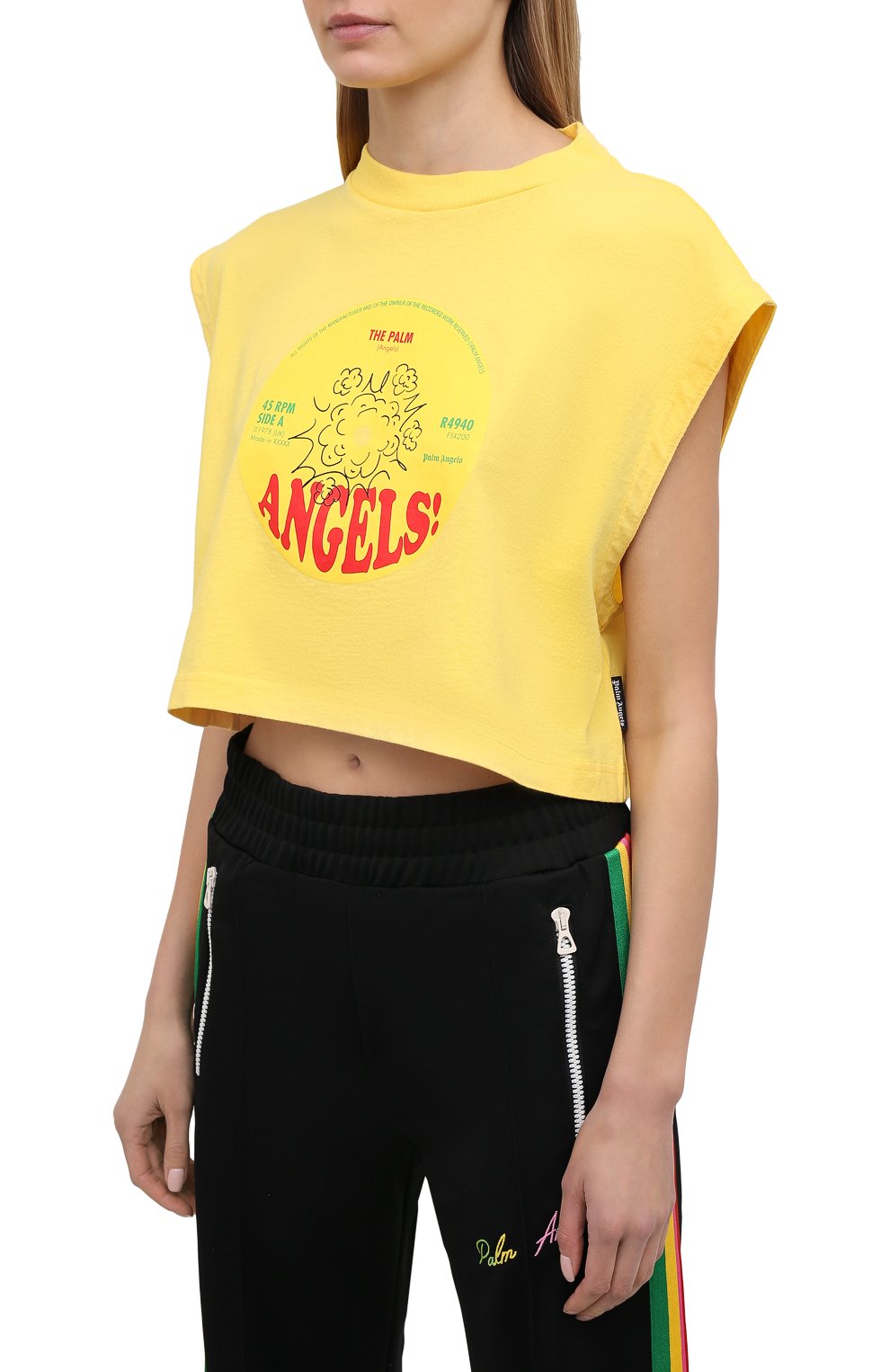 Хлопковый топ PALM ANGELS, арт. PWAA038S21JER0021825, фото 3