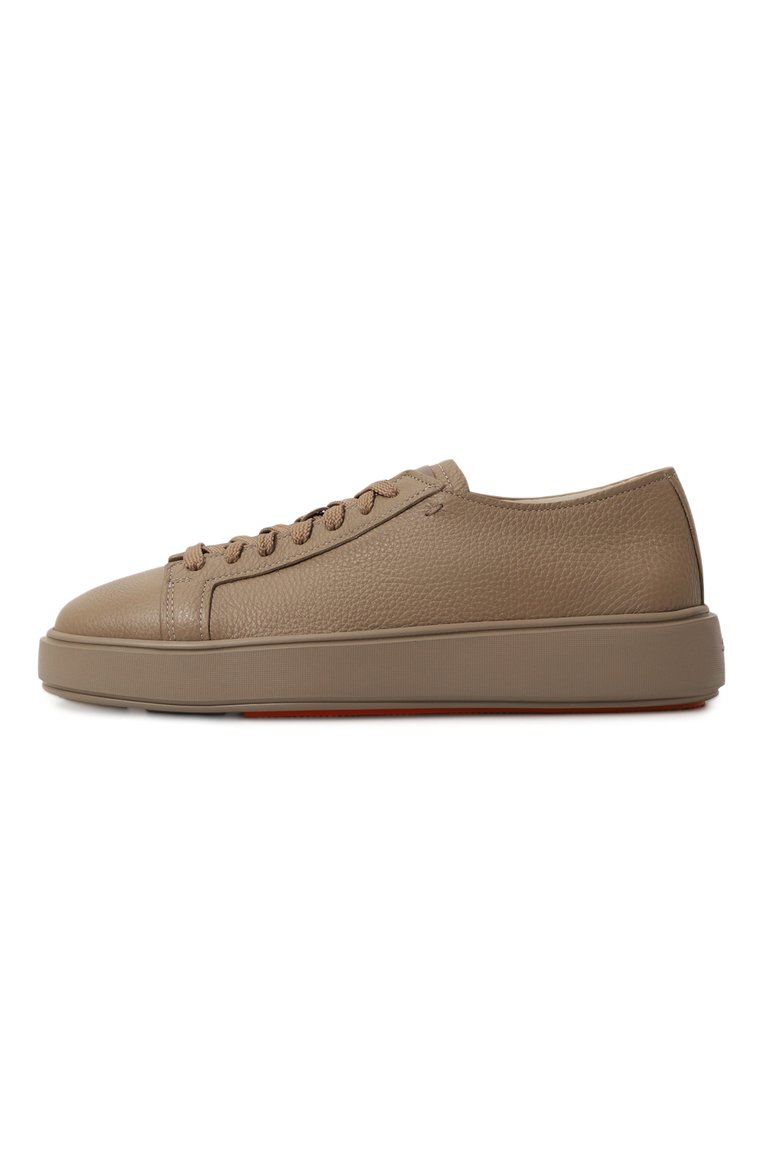 Женские кожаные кеды SANTONI коричневого цвета, арт. WBCD60919TARCSQ4E30 | Фото 4 (Материал сплава: Проставлено; Драгоценные камни: Проставлено; Материал внутренний: Натуральная кожа; Подошва: Платформа; Стили: Кэжуэл; Материал утеплителя: Без утеплителя; Материал внешний: Натуральная кожа; Кросс-КТ: Низкие)