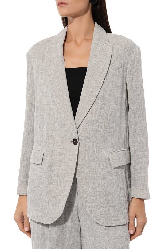 Льняной жакет Brunello Cucinelli MH5702519 Серый  MH5702519 Фото 3