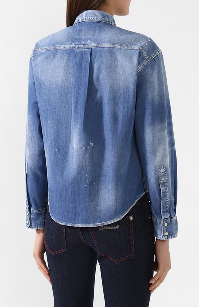 Джинсовая рубашка DSQUARED2 синего цвета по цене 48150 руб., арт. S75DL0688/S30341, фото 4 Джинсовая рубашка DSQUARED2, арт. S75DL0688/S30341, фото 4