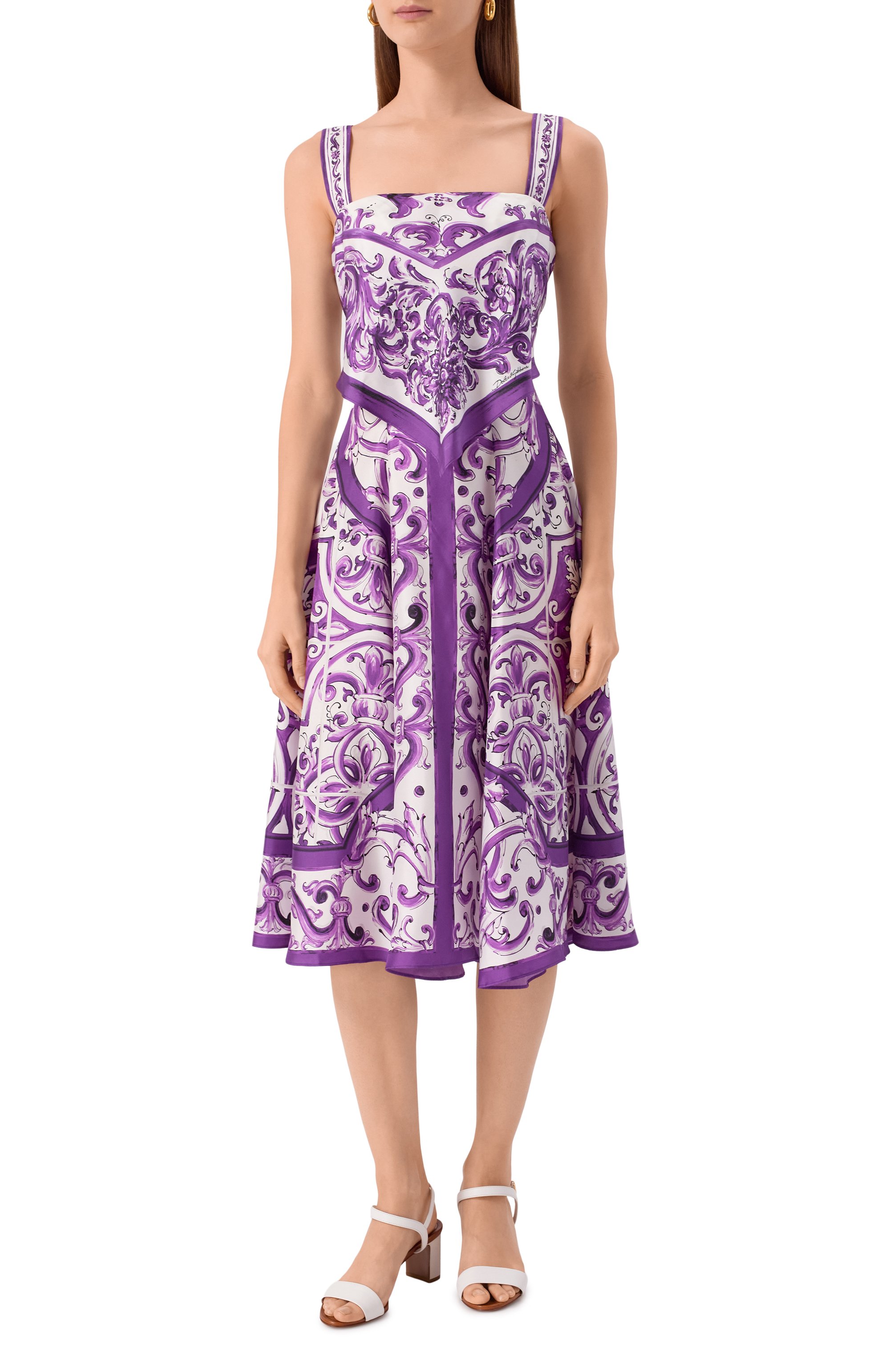 Шелковое платье DOLCE & GABBANA фиолетового цвета по цене 310000 руб., арт. F6TZBT/HI1T1, фото 3 Шелковое платье DOLCE & GABBANA, арт. F6TZBT/HI1T1, фото 3