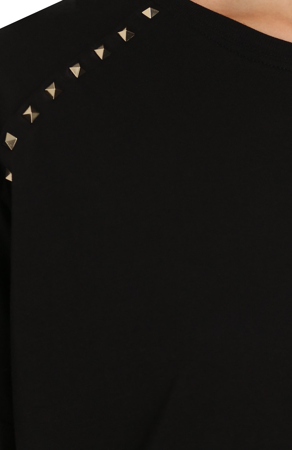 Хлопковая футболка с круглым вырезом и декоративной отделкой VALENTINO, арт. QB3MG07B3UC, фото 5