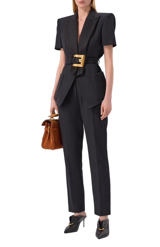 Шерстяной жакет Balmain GF1SB225/ME54 Чёрный  GF1SB225/ME54 Фото 2