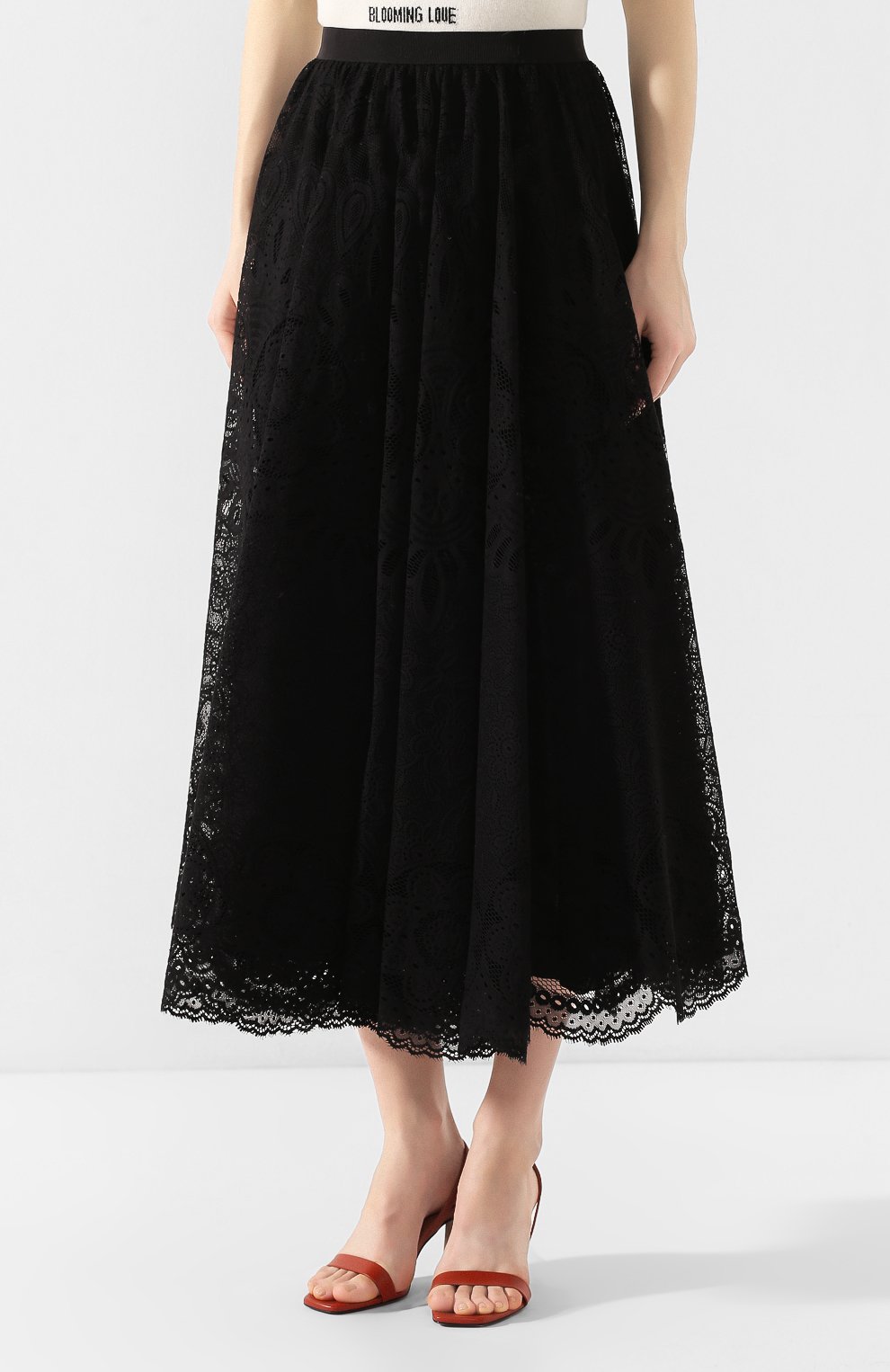 Юбка-миди REDVALENTINO черного цвета по цене 79700 руб., арт. TR0RAD40/50F, фото 3 Юбка-миди REDVALENTINO, арт. TR0RAD40/50F, фото 3