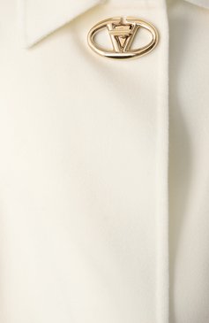 Женская кейп из шерсти и кашемира VALENTINO белого цвета, арт. 5B3CG4C06JA | Фото 6 (Материал внешний: Шерсть; Длина (верхняя одежда): До середины бедра; Кросс-КТ: Куртка; Стили: Романтичный)