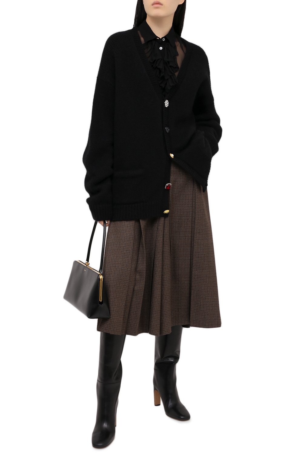 Шерстяной кардиган VETEMENTS черного цвета по цене 99850 руб., арт. WE51KN500B 1399/BLACK, фото 2 Шерстяной кардиган VETEMENTS, арт. WE51KN500B 1399/BLACK, фото 2