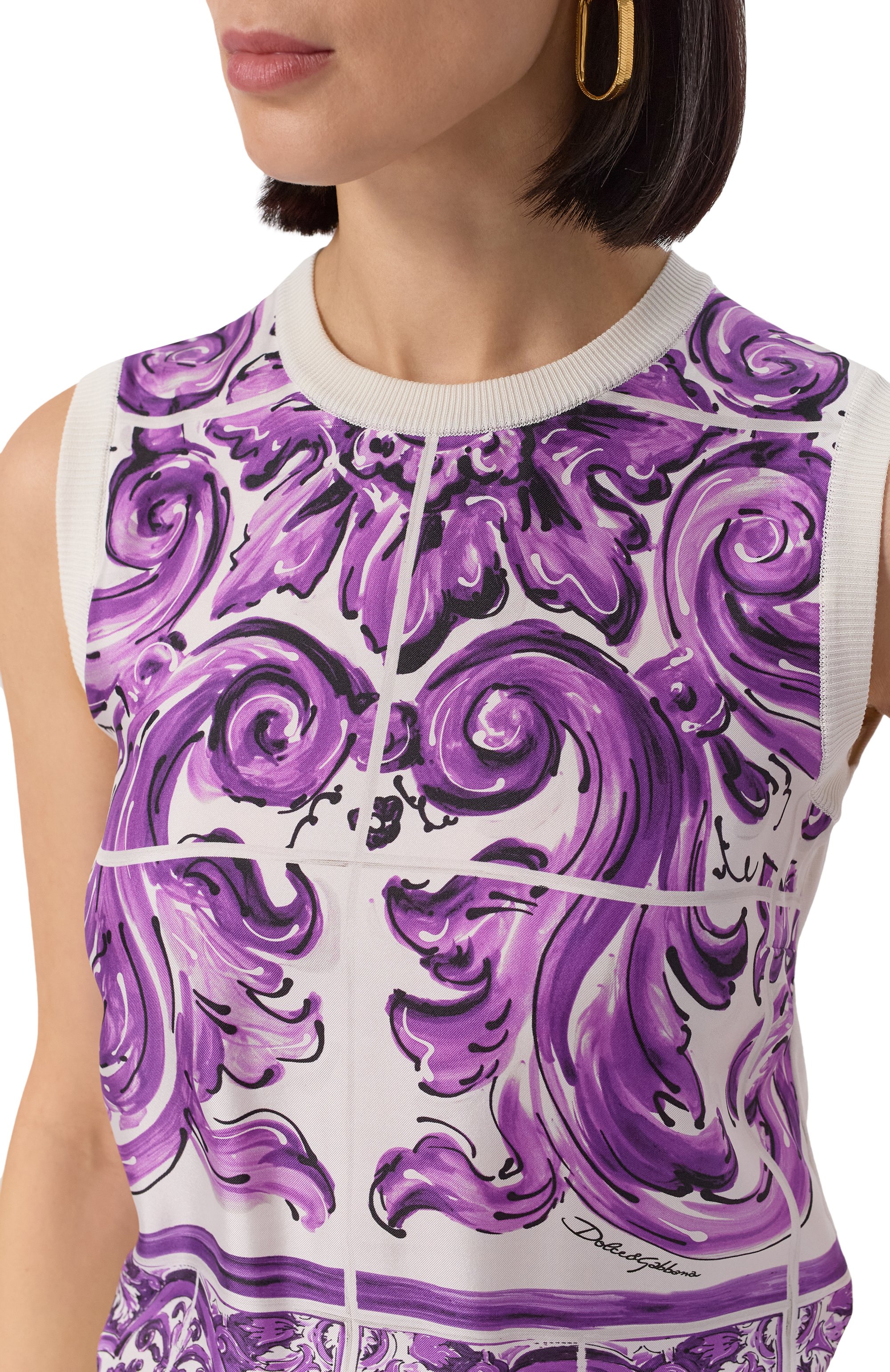 Шелковый топ DOLCE & GABBANA, арт. FXT06T/JBSJF, фото 5