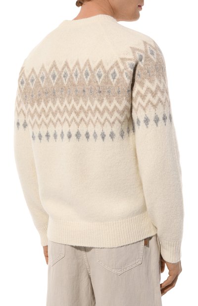 Свитер из шерсти и хлопка BRUNELLO CUCINELLI, арт. MS0504300, фото 4