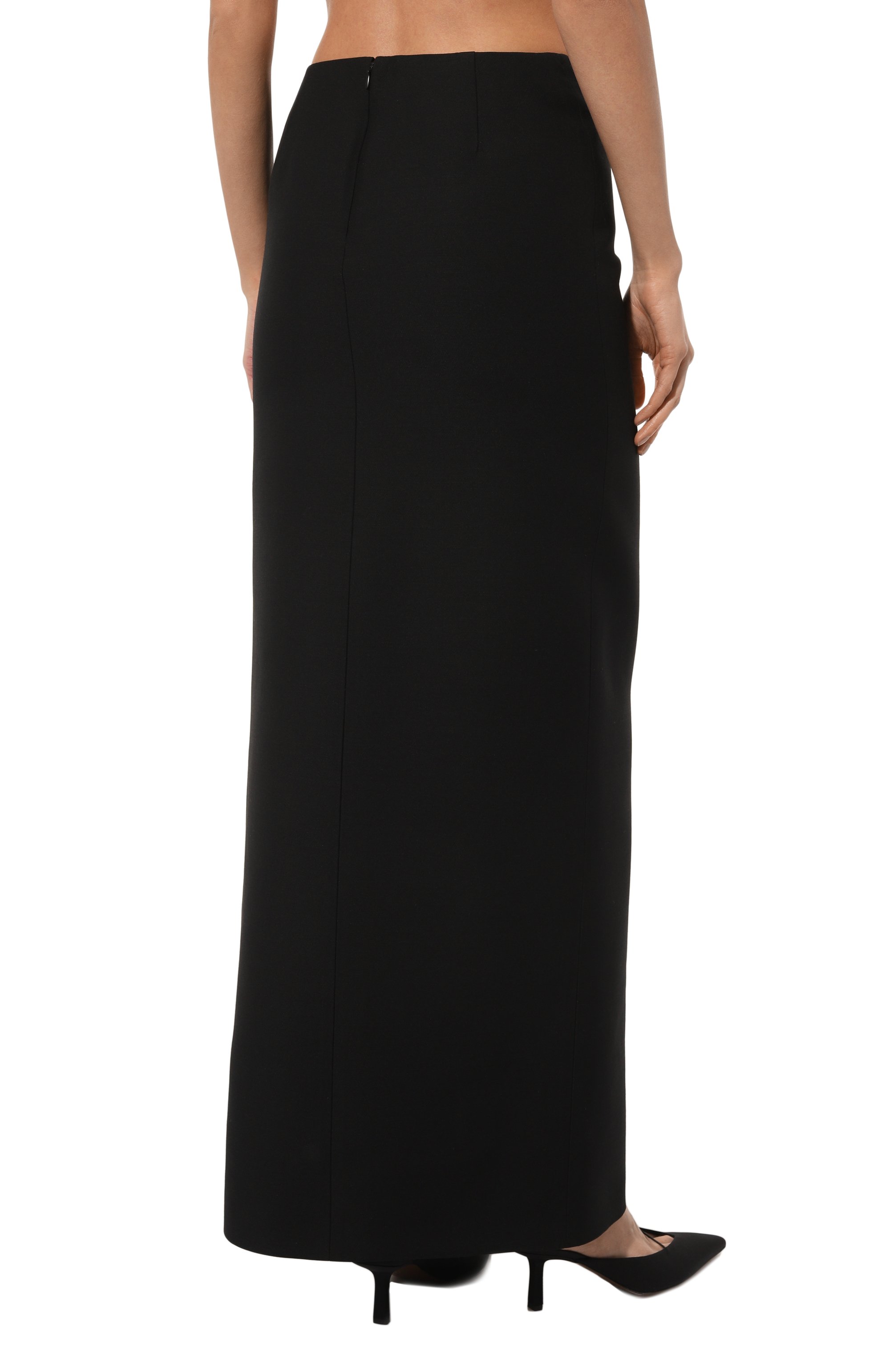 Шерстяная юбка VALENTINO черного цвета по цене 391000 руб., арт. 3B3RAA651CF, фото 4 Шерстяная юбка VALENTINO, арт. 3B3RAA651CF, фото 4