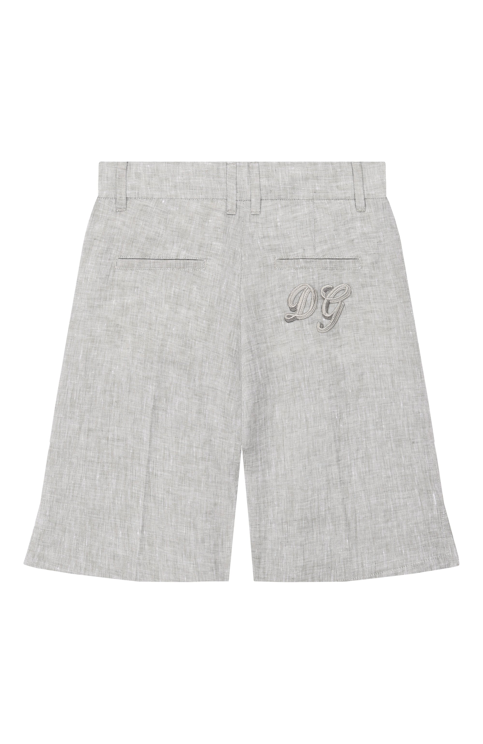 Льняные шорты DOLCE & GABBANA хаки цвета по цене 47800 руб., арт. L44Q00/FU4LG_001, фото 2 Льняные шорты DOLCE & GABBANA, арт. L44Q00/FU4LG_001, фото 2