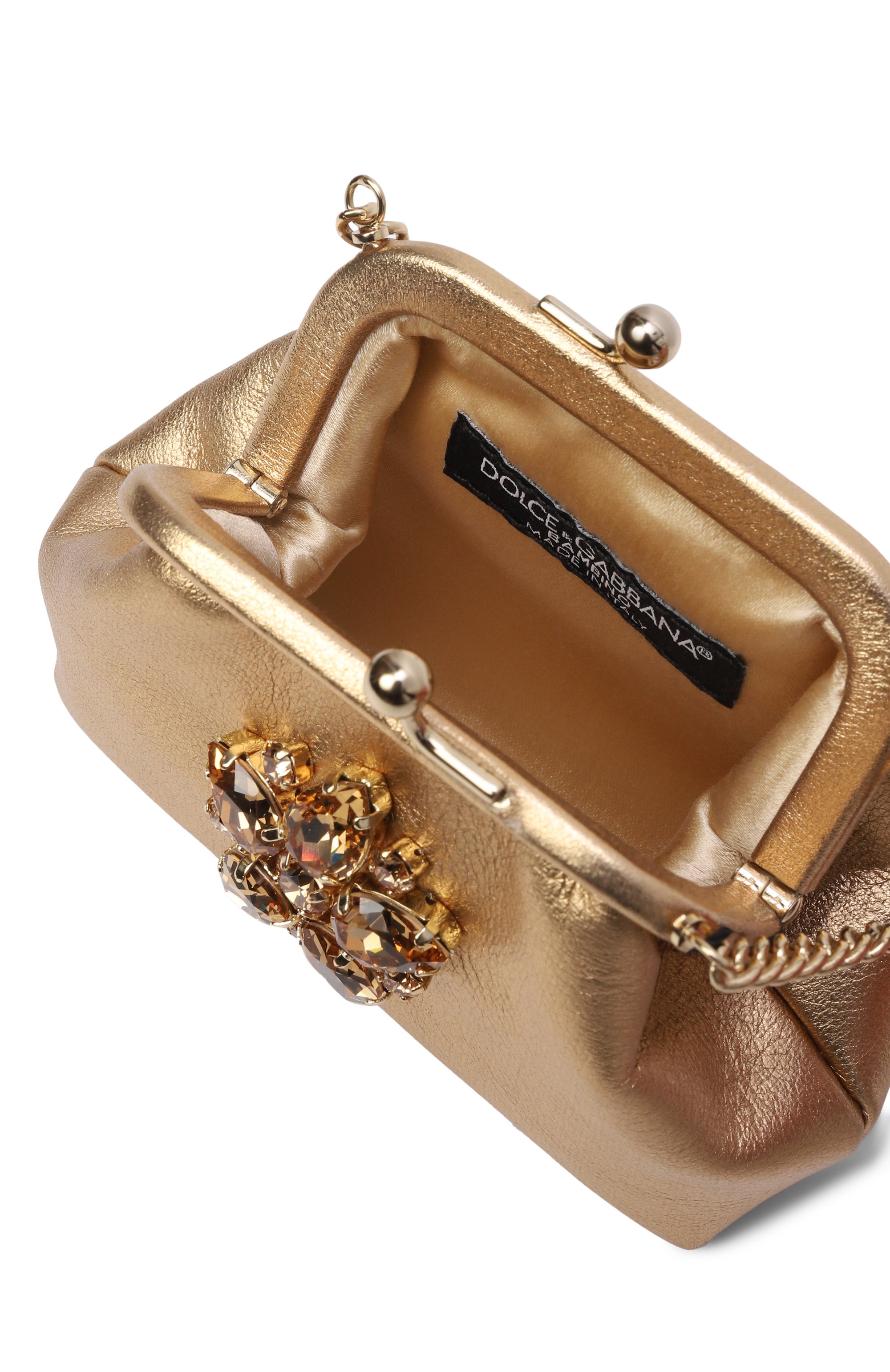 Сумка DOLCE & GABBANA золотого цвета по цене 72000 руб., арт. EB0007/AY812, фото 4 Сумка DOLCE & GABBANA, арт. EB0007/AY812, фото 4