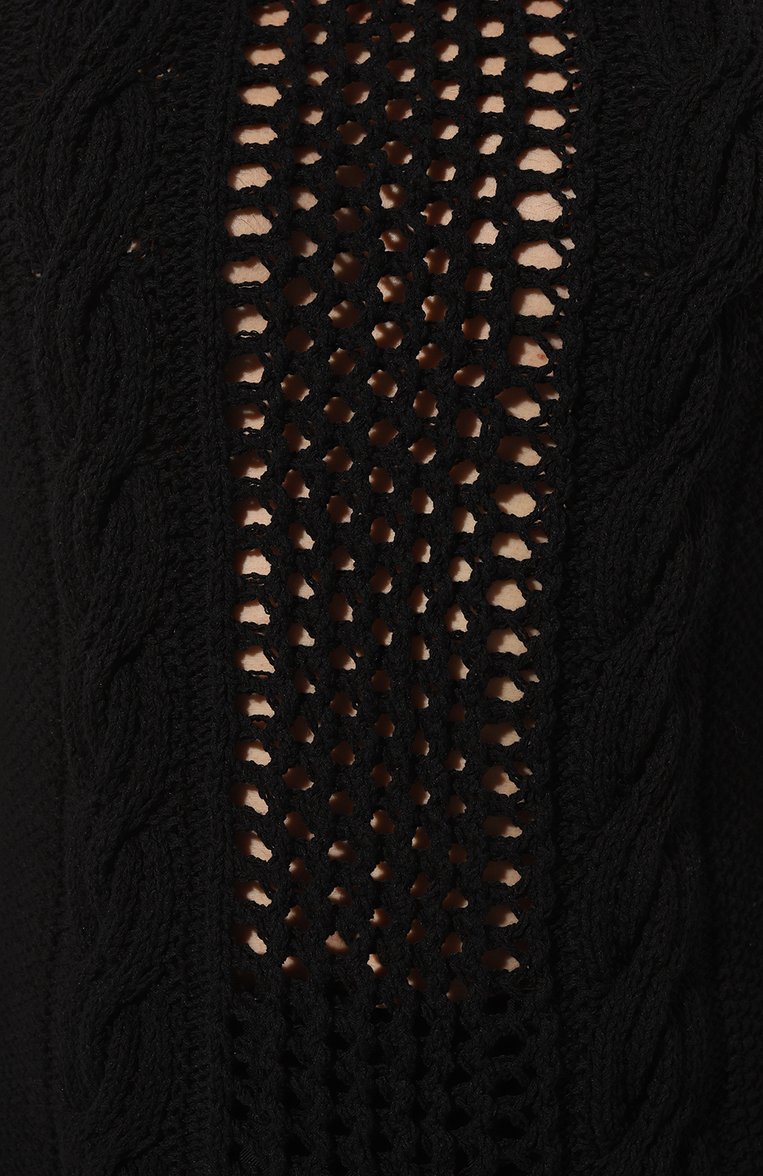 Мужской хлопковый свитер BALMAIN черного цвета, арт. AH0KD000KE36 | Фото 5 (Рукава: Длинные; Принт: Без принта; Стили: Гранж; Длина (для топов): Удлиненные; Материал сплава: Проставлено; Материал внешний: Хлопок; Мужское Кросс-КТ: Свитер-одежда; Драгоценные камни: Проставлено)