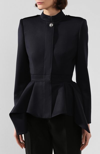 Шерстяной жакет ALEXANDER MCQUEEN синего цвета по цене 252000 руб., арт. 581885/QJAAF, фото 3 Шерстяной жакет ALEXANDER MCQUEEN, арт. 581885/QJAAF, фото 3