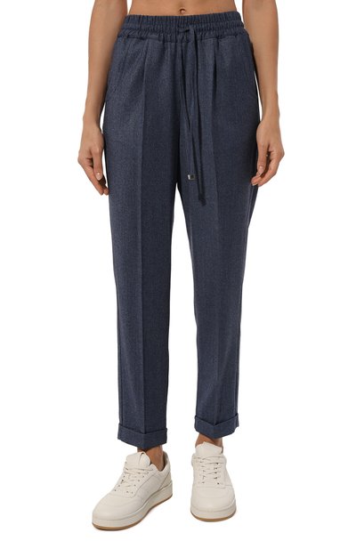 Брюки из шерсти и кашемира KITON синего цвета по цене 129500 руб., арт. D37102K0121A15, фото 3 Брюки из шерсти и кашемира KITON, арт. D37102K0121A15, фото 3