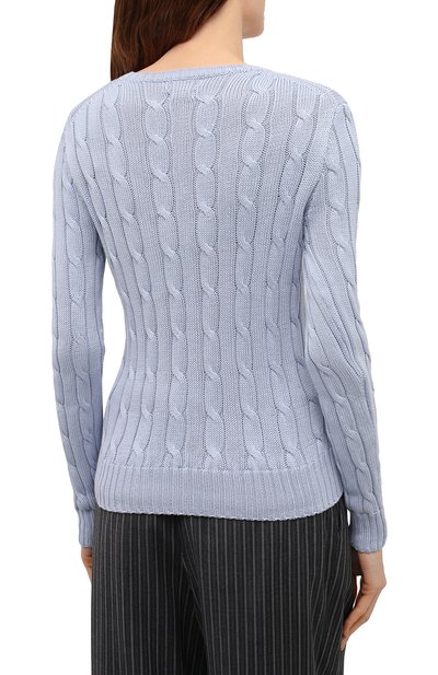 Хлопковый пуловер POLO RALPH LAUREN голубого цвета по цене 19650 руб., арт. 211580009, фото 4 Хлопковый пуловер POLO RALPH LAUREN, арт. 211580009, фото 4