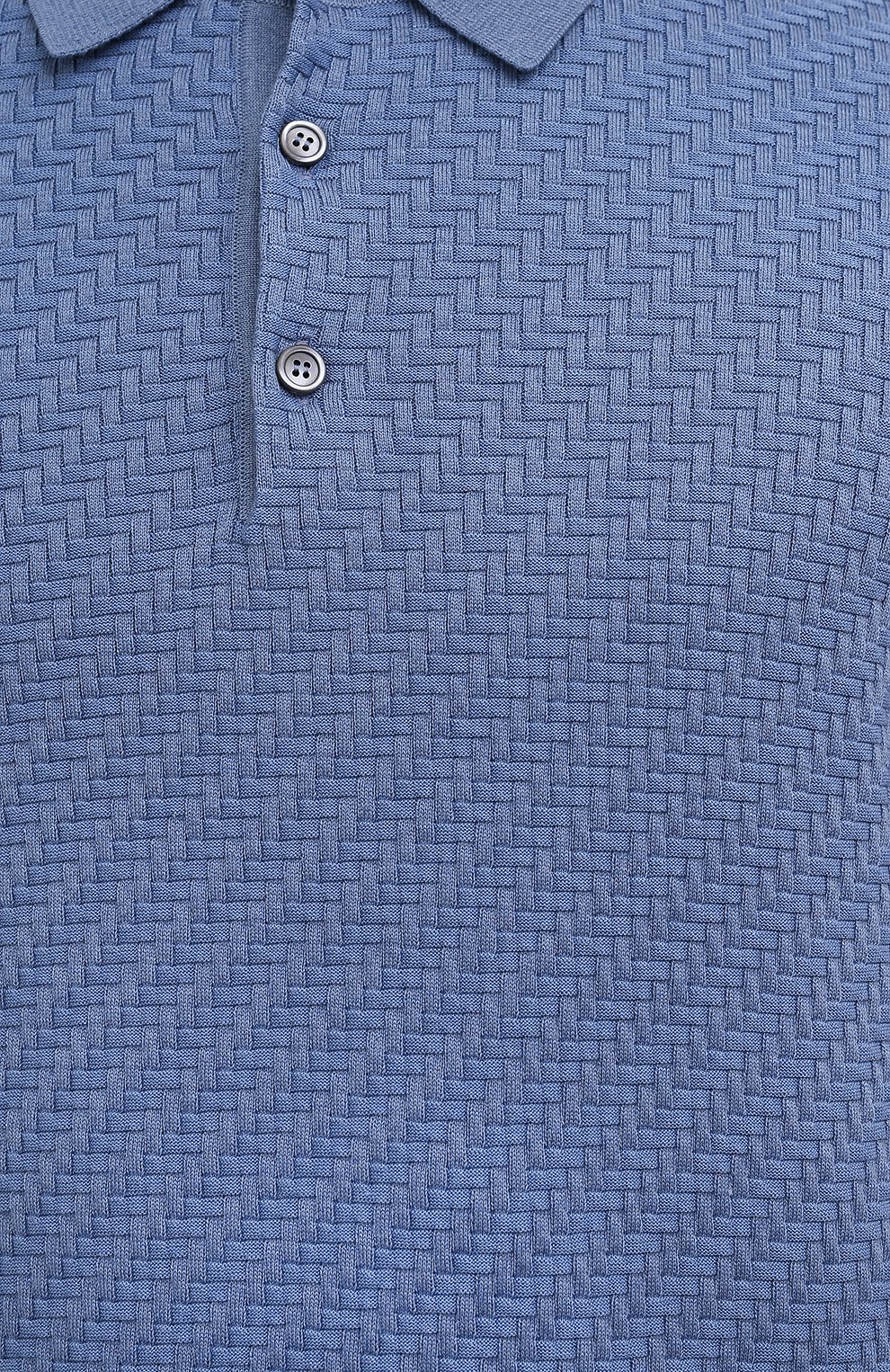 Поло из хлопка и шелка BRIONI голубого цвета по цене 104500 руб., арт. UMR200/P1K02, фото 5 Поло из хлопка и шелка BRIONI, арт. UMR200/P1K02, фото 5