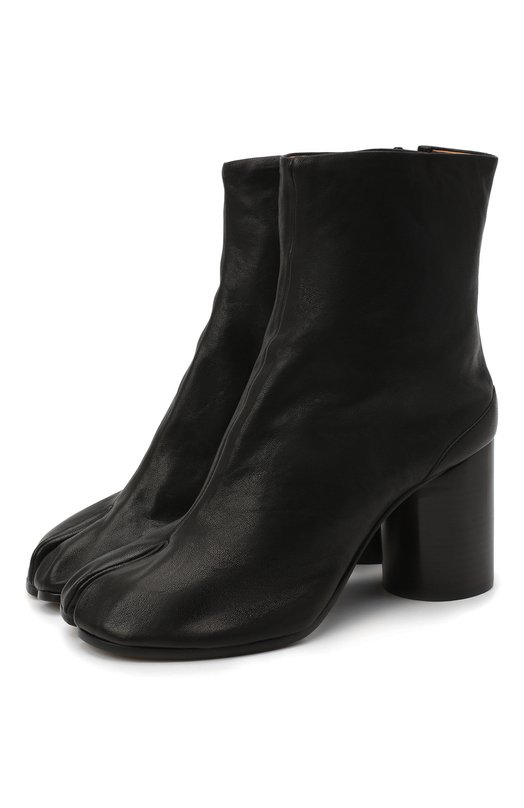 Кожаные ботильоны Tabi Maison Margiela S58WU0260/P3753 Чёрный S58WU0260/P3753