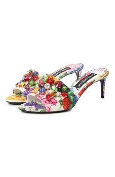 Женские текстильные мюли keira 60 DOLCE & GABBANA разноцветного цвета, арт. CR1744/A6L95 | Фото 1 (Каблук высота: Средний; Драгоценные камни: Проставлено; Материал внутренний: Натуральная кожа; Подошва: Плоская; Материал сплава: Проставлено; Материал внешний: Текстиль; Каблук тип: Шпилька)