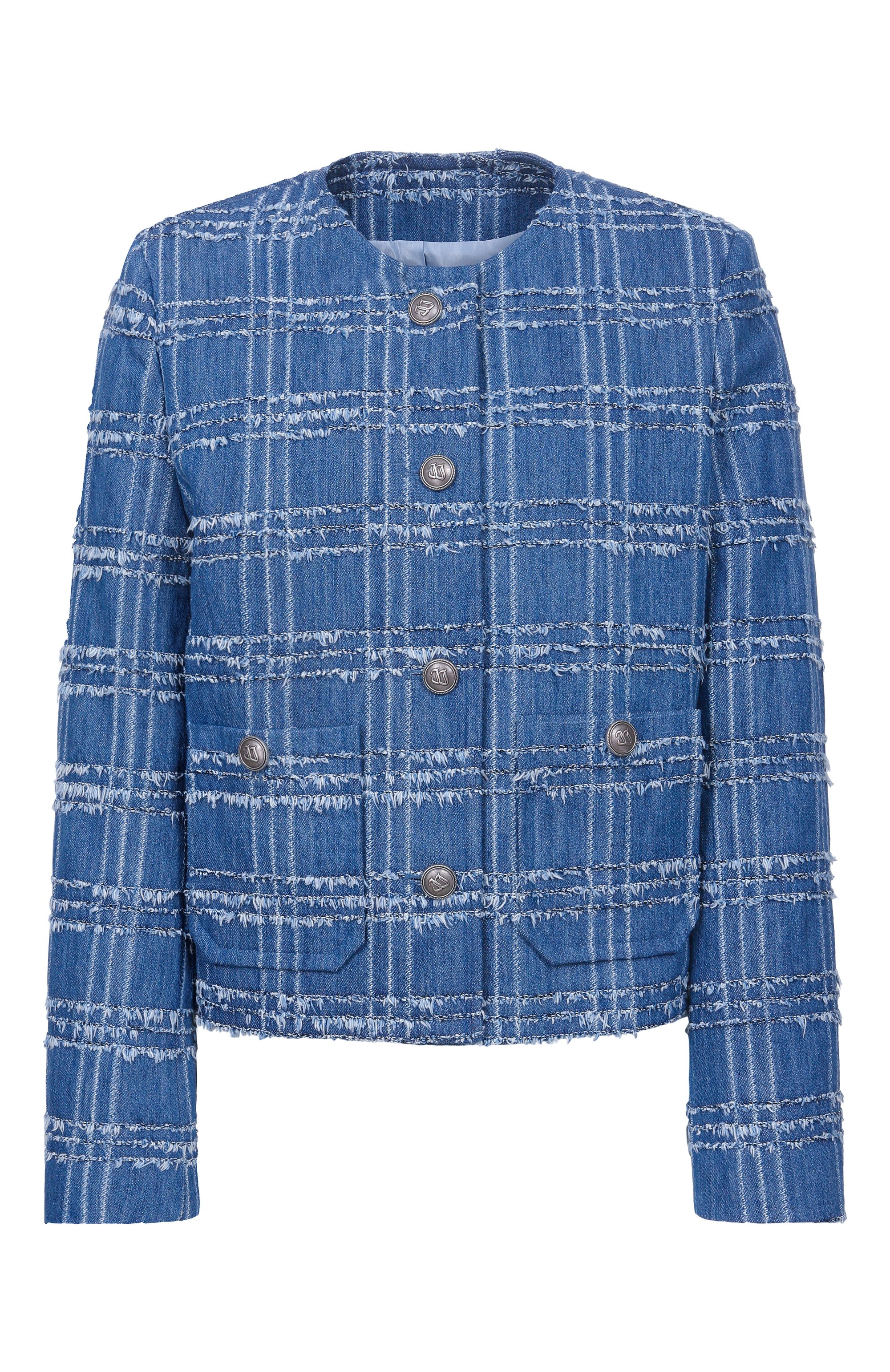 Джинсовый жакет JUUN.J синего цвета по цене 99500 руб., арт. JW6211W03, фото 1 Джинсовый жакет JUUN.J, арт. JW6211W03, фото 1