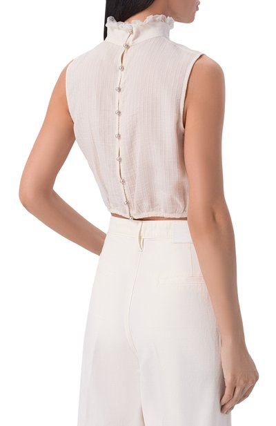Топ из вискозы и шелка ANN DEMEULEMEESTER молочного цвета по цене 89950 руб., арт. B0014008/FA712, фото 4 Топ из вискозы и шелка ANN DEMEULEMEESTER, арт. B0014008/FA712, фото 4