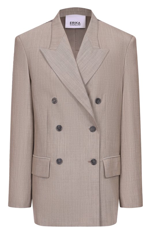 Шерстяной жакет Erika Cavallini P6SZ01 Бежевый P6SZ01