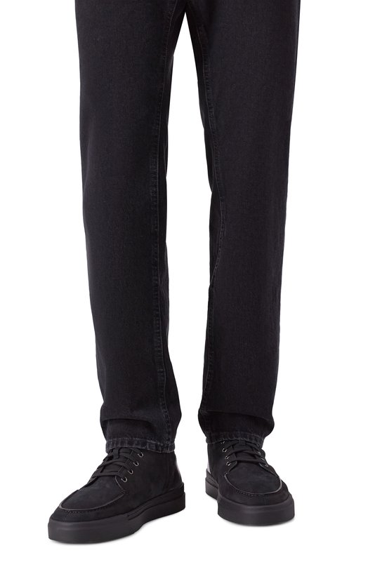 Кеды Gloria из нубука Santoni MBGG22098NE0PFTX Чёрный  MBGG22098NE0PFTX Фото 3