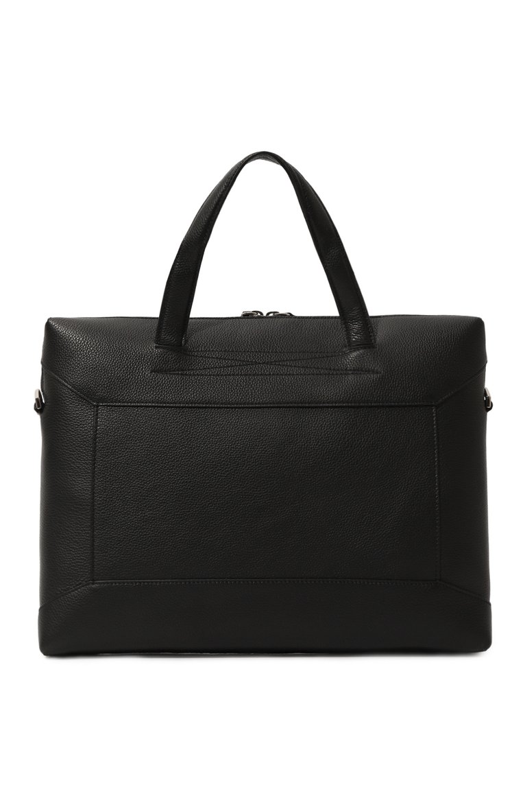 Мужская портфель LANCEL черного цвета, арт. A08685 | Фото 6 (Материал сплава: Проставлено; Материал: Натуральная кожа; Драгоценные камни: Проставлено; Ремень/цепочка: На ремешке; Размер: large; Сумки-технические: Портфели)