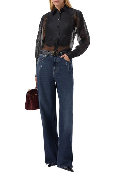 Блузка из шелка и хлопка DOLCE & GABBANA, арт. F5U90T/FU1BU, фото 2