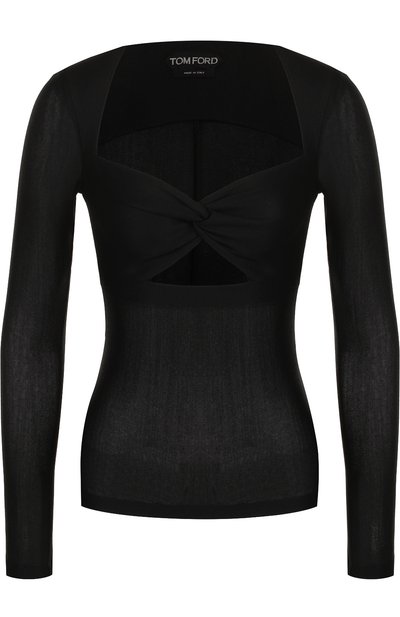 Женский однотонный приталенный топ из смеси вискозы и шерсти TOM FORD, арт. TSJ265-FAX293