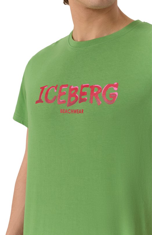 Хлопковая футболка Iceberg ICE25MTS01 Зелёный  ICE25MTS01 Фото 5