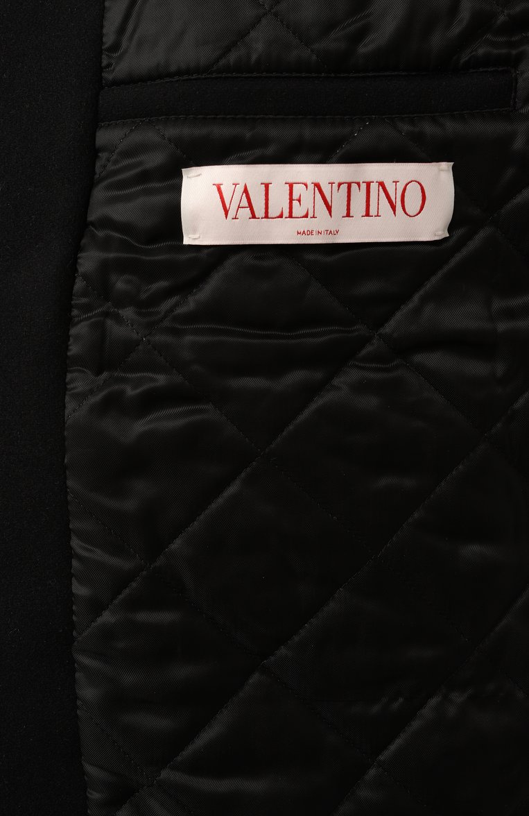 Мужской комбинированный бомбер VALENTINO черно-белого цвета, арт. 2V3CIM17912 0NA | Фото 6 (Длина (верхняя одежда): Короткие; Материал внешний: Шерсть, Синтетический материал; Рукава: Длинные; Материал подклада: Купро; Кросс-КТ: бомбер, Утепленные; Стили: Кэжуэл; Мужское Кросс-КТ: шерсть и кашемир, утепленные куртки; Принт: С принтом)