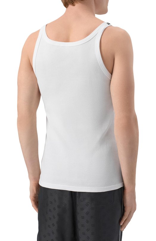 Хлопковая майка Dolce & Gabbana M8C19J/0NN96 Белый  M8C19J/0NN96 Фото 4