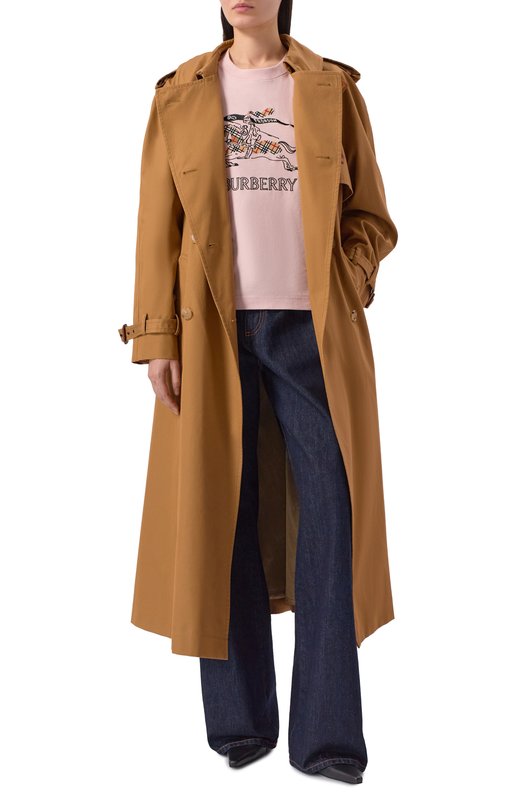 Хлопковая футболка Burberry 8121037 Розовый  8121037 Фото 2