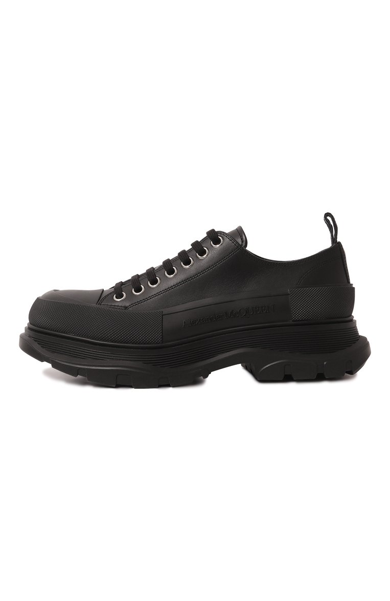 Мужские кожаные ботинки tread slick ALEXANDER MCQUEEN черного цвета, арт. 705662/WHZ621081 | Фото 4 (Материал внутренний: Натуральная кожа; Подошва: Массивная; Мужское Кросс-КТ: Ботинки-обувь; Материал утеплителя: Без утеплителя; Нос: Не проставлено; Материал внешний: Натуральная кожа)