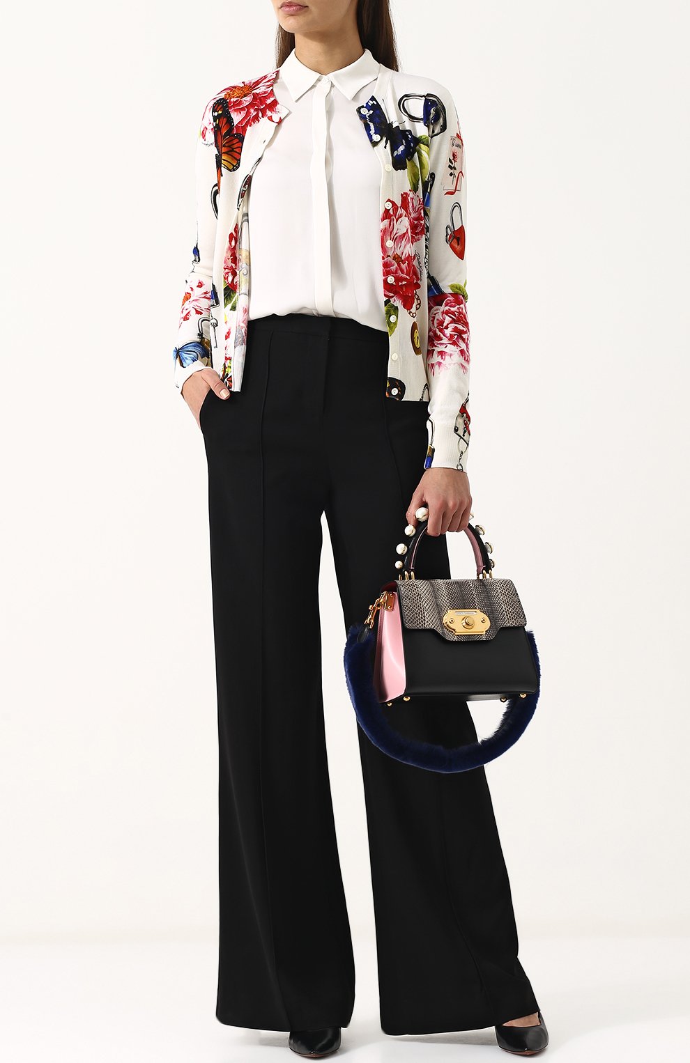 Сумка welcome с отделкой из кожи змеи и меха кролика DOLCE & GABBANA, арт. BB6374/AH660, фото 2