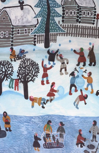 Шелковая шаль зимняя деревня GOURJI, арт. 91233537/6244108, фото 4