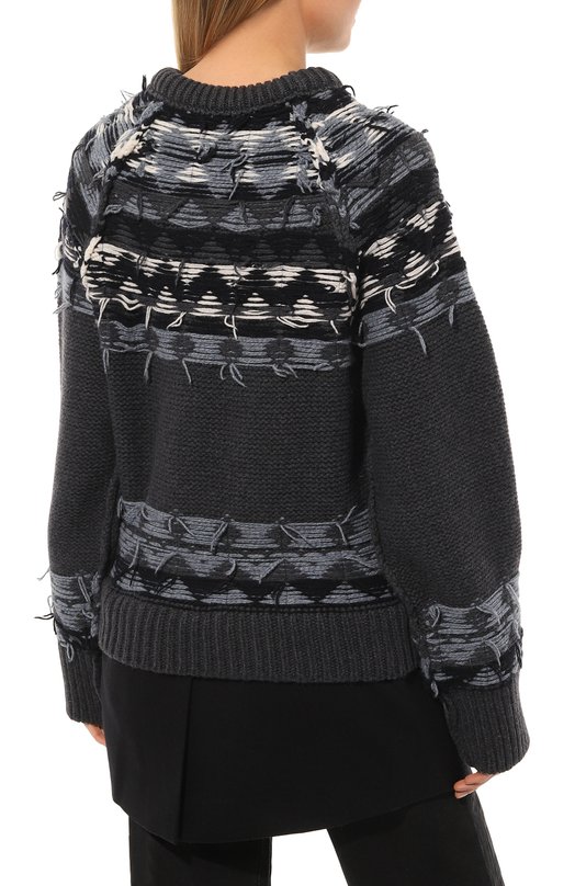 Шерстяной свитер GOEN.J Синий, фото 4