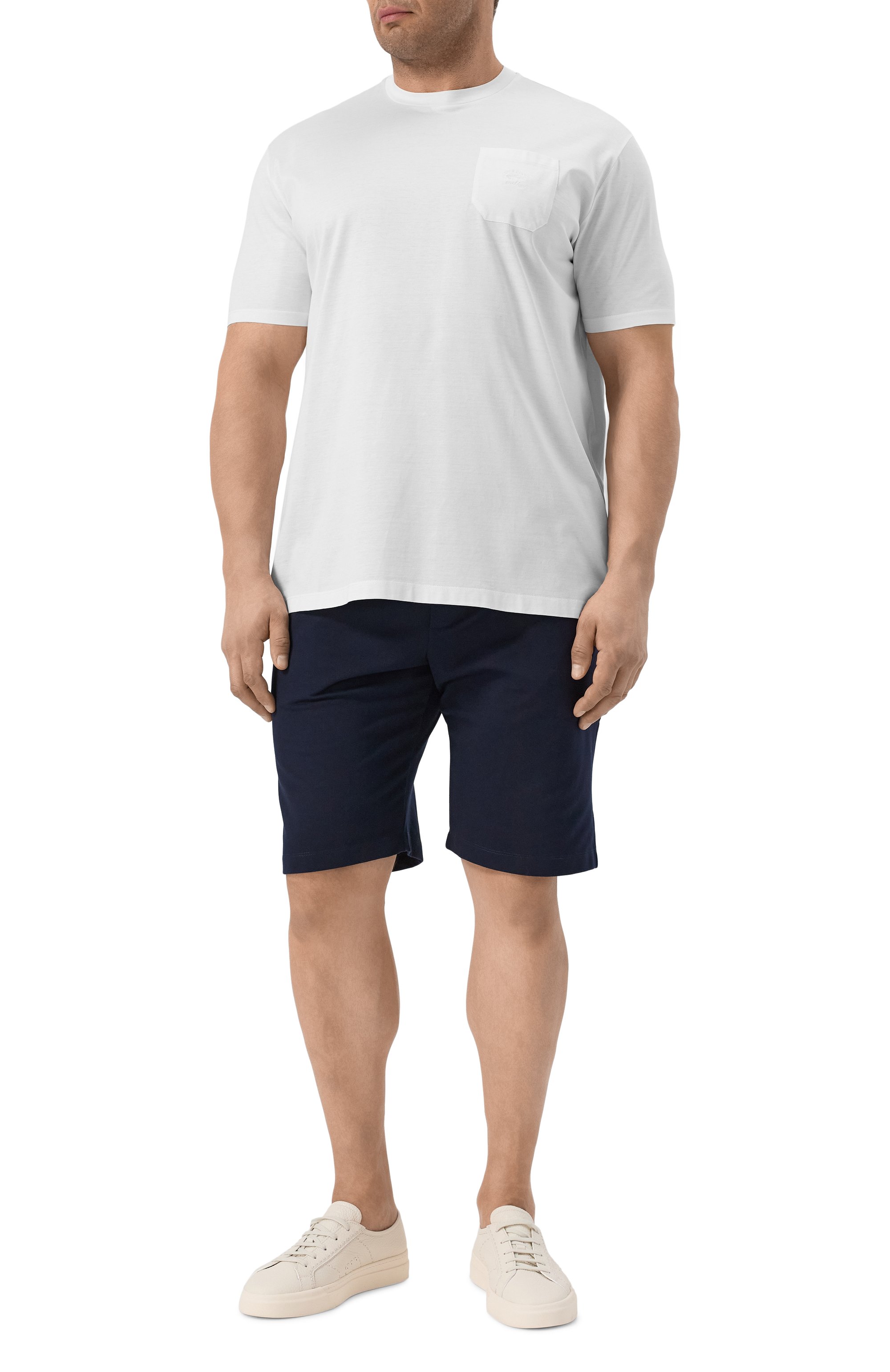 Хлопковая футболка PAUL&SHARK белого цвета по цене 22400 руб., арт. C0P1011/3XL-6XL, фото 2 Хлопковая футболка PAUL&SHARK, арт. C0P1011/3XL-6XL, фото 2