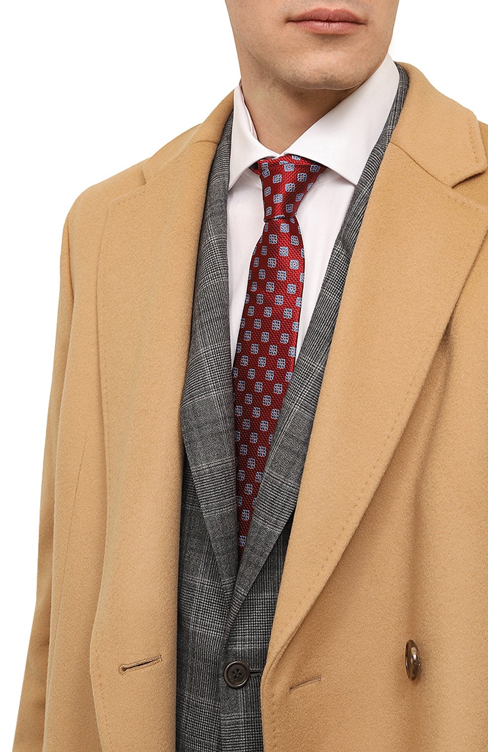 Шелковый галстук CANALI красного цвета по цене 17600 руб., арт. 18/HJ03717, фото 2 Шелковый галстук CANALI, арт. 18/HJ03717, фото 2