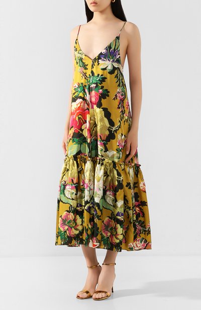 Платье из вискозы DRIES VAN NOTEN желтого цвета по цене 108000 руб., арт. 201-11052-9436, фото 3 Платье из вискозы DRIES VAN NOTEN, арт. 201-11052-9436, фото 3