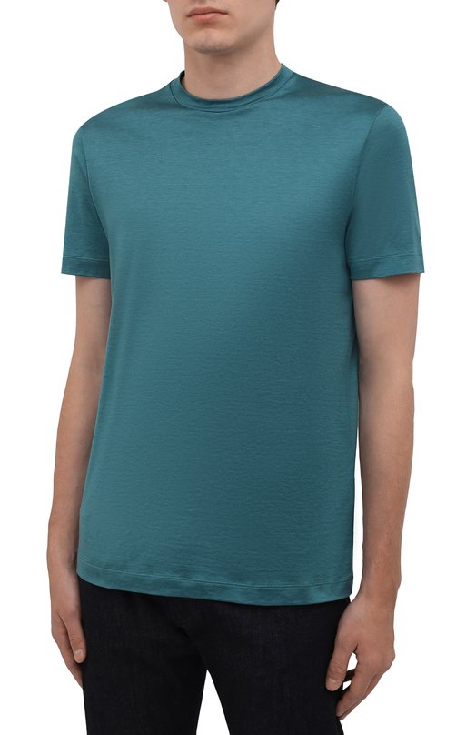 Футболка из шелка и хлопка Giorgio Armani 3KSM77/SJZHZ Зелёный  3KSM77/SJZHZ Фото 3