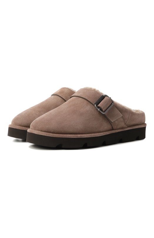 Замшевые сабо Brunello Cucinelli MZSFG3120 Коричневый MZSFG3120