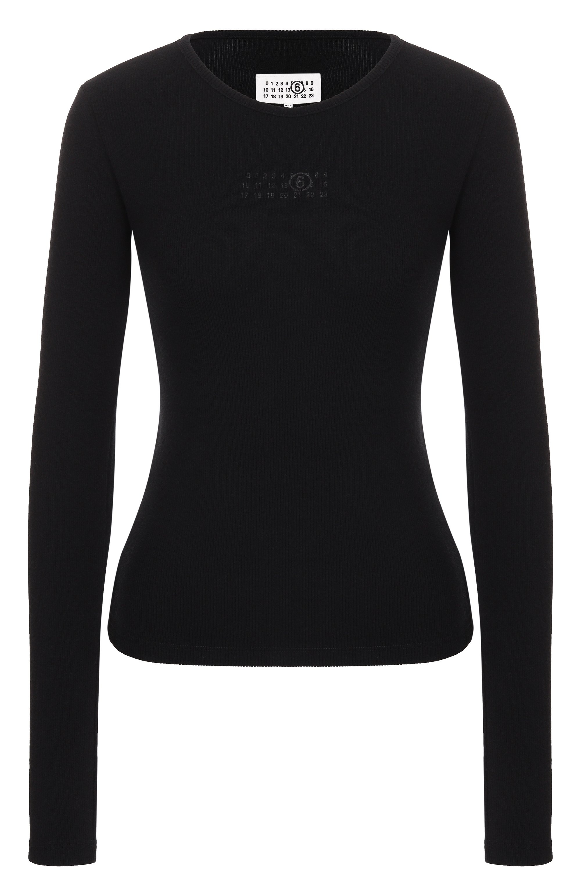 Лонгслив из хлопка и шерсти MM6 черного цвета по цене 38700 руб., арт. S52NH0029/M20122, фото 1 Лонгслив из хлопка и шерсти MM6, арт. S52NH0029/M20122, фото 1